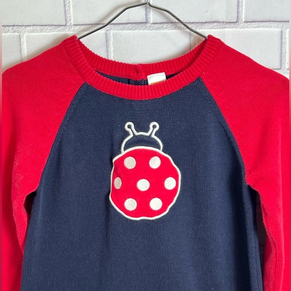 GYMBOREE Girls Intarsia Sweater Dress - Little Ladybug blue/size 12 - Picture 4 of 8